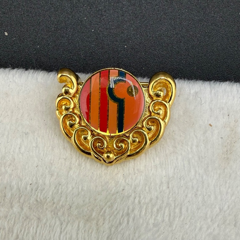 Golf Marker‎ Brooch Gold Tone Magnetic